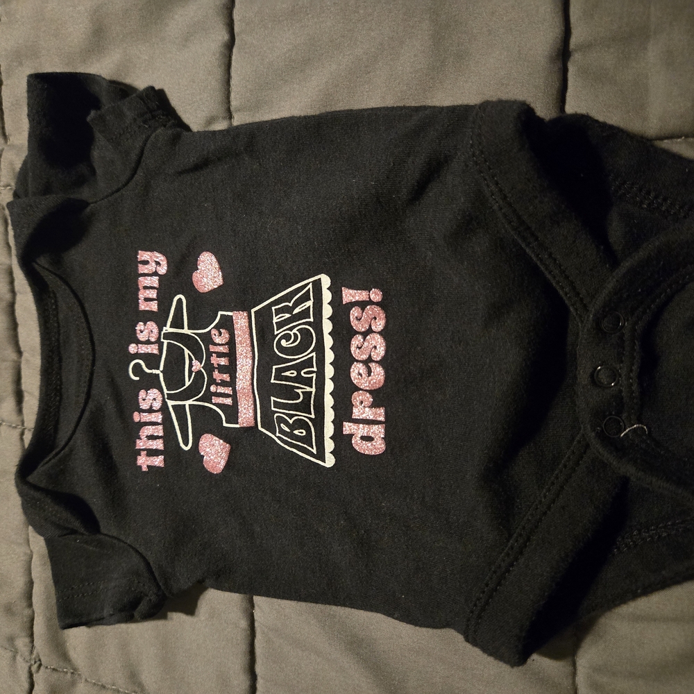 Black Baby Onesie with Pink Accents